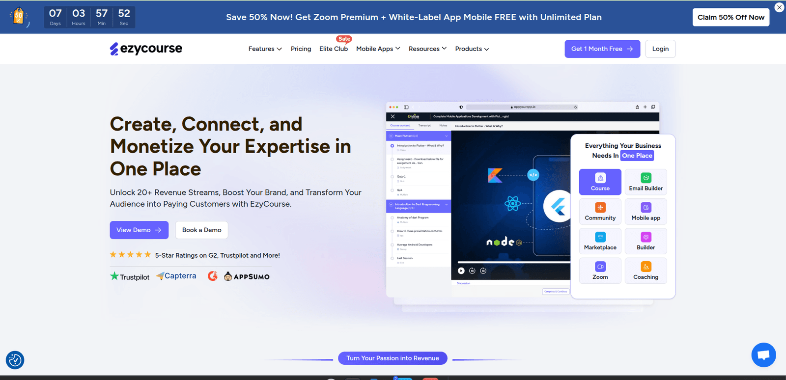 EzyCourse- best drag and drop website builder