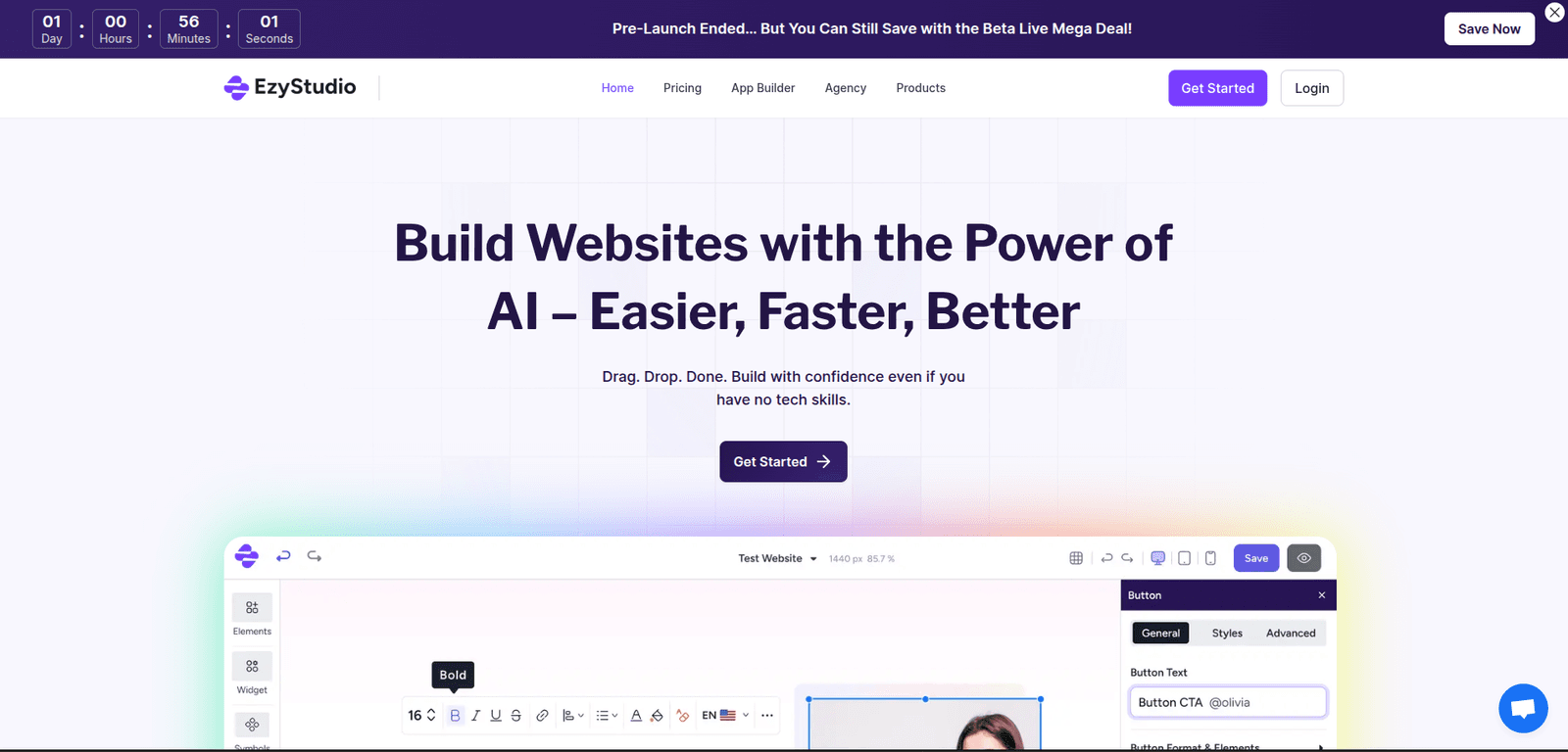 Ezystuido- best drag and drop website builder