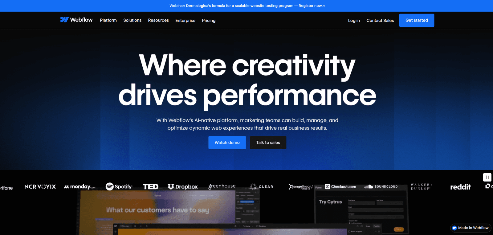 Webflow- best drag and drop website builder